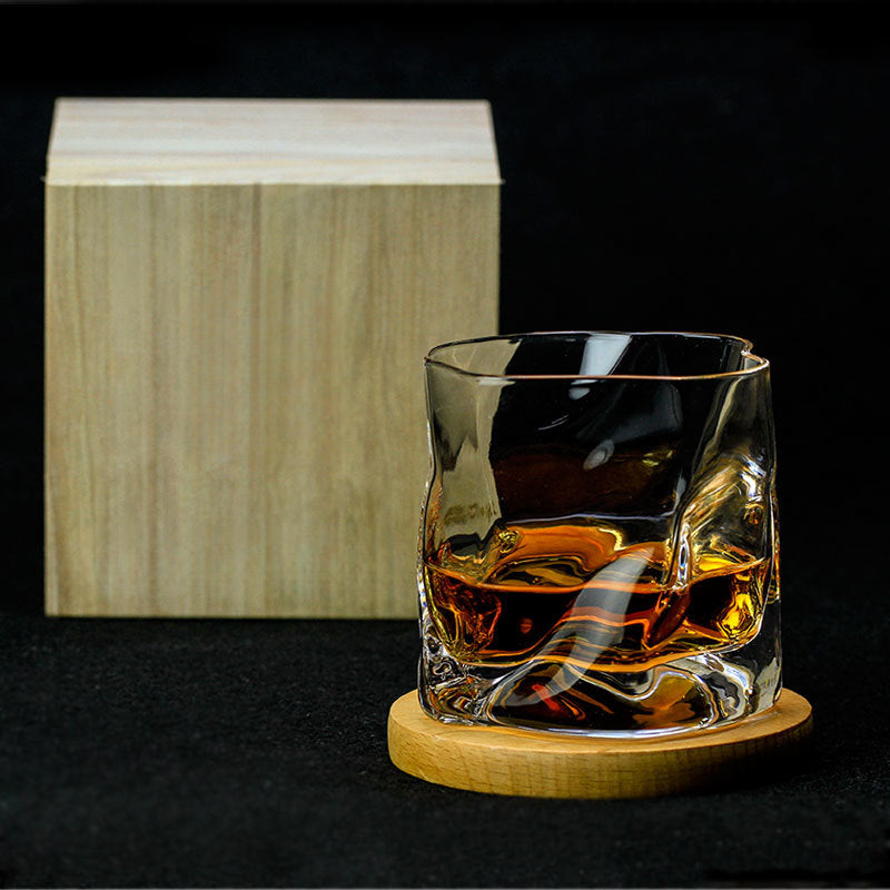 1pc Edo Design Whiskey Glass - Unique Irregular Faceted Crystal Artwork, Clear Wine Glass, Whisky Tumbler, Cocktail Glass - Perfect for Bars, Pubs, Clubs, Restaurants, Home Use, Summer Gatherings, and Outdoor Events, Inspired