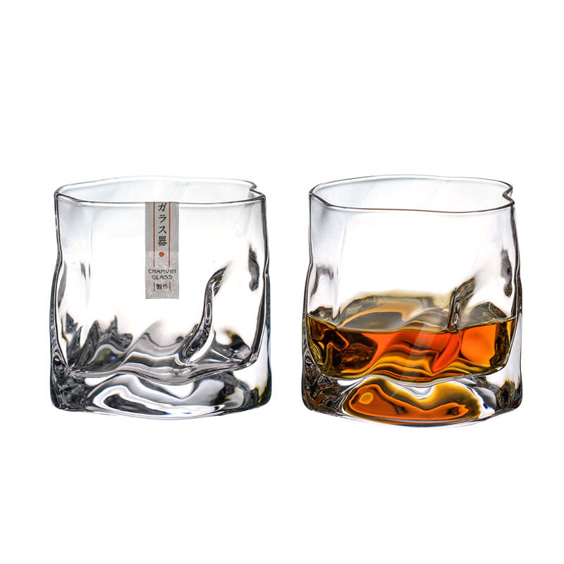 1pc Edo Design Whiskey Glass - Unique Irregular Faceted Crystal Artwork, Clear Wine Glass, Whisky Tumbler, Cocktail Glass - Perfect for Bars, Pubs, Clubs, Restaurants, Home Use, Summer Gatherings, and Outdoor Events, Inspired