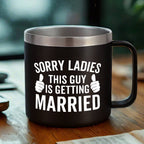 Insulated Ice Coffee Cup Handle Lid Travel Tumbler Cup Heavy Mug Gifts for Adult Men Him Male Guys Husband Hubby Groom To Be Wedding Day Engagement Engaged Bachelor Party Prensent