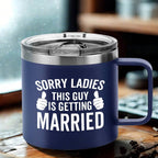 Insulated Ice Coffee Cup Handle Lid Travel Tumbler Cup Heavy Mug Gifts for Adult Men Him Male Guys Husband Hubby Groom To Be Wedding Day Engagement Engaged Bachelor Party Prensent