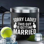 Insulated Ice Coffee Cup Handle Lid Travel Tumbler Cup Heavy Mug Gifts for Adult Men Him Male Guys Husband Hubby Groom To Be Wedding Day Engagement Engaged Bachelor Party Prensent