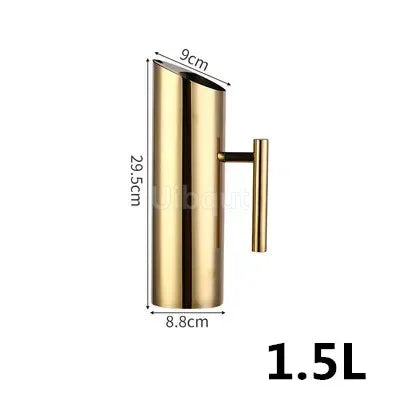Golden gold Stainless Steel Ice Cold Freeze Water Pot Kettle wine BEER JAR Bar Fruit Juice Pitchers Red Wine Divider Containers