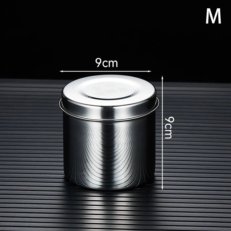 201 Stainless Steel Food Storage Tank With Lid Sealed Tea Container Canteen Portable Organizer Bottle Jar Sundries Storage Box