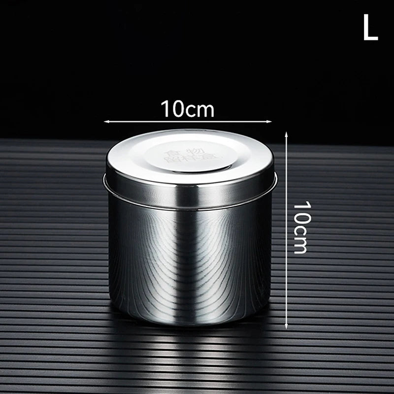 201 Stainless Steel Food Storage Tank With Lid Sealed Tea Container Canteen Portable Organizer Bottle Jar Sundries Storage Box