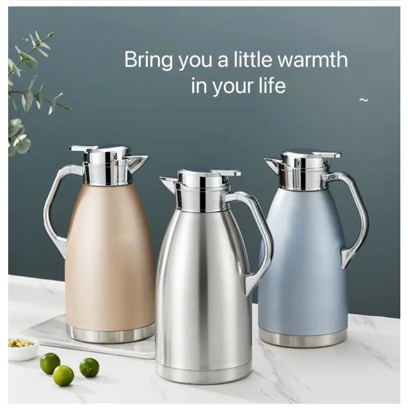 2L Coffee Thermos 316 Stainless Steel Vacuum Flasks Large Capacity Insulated Hot Water Bottle Cold Retention Tea Jug