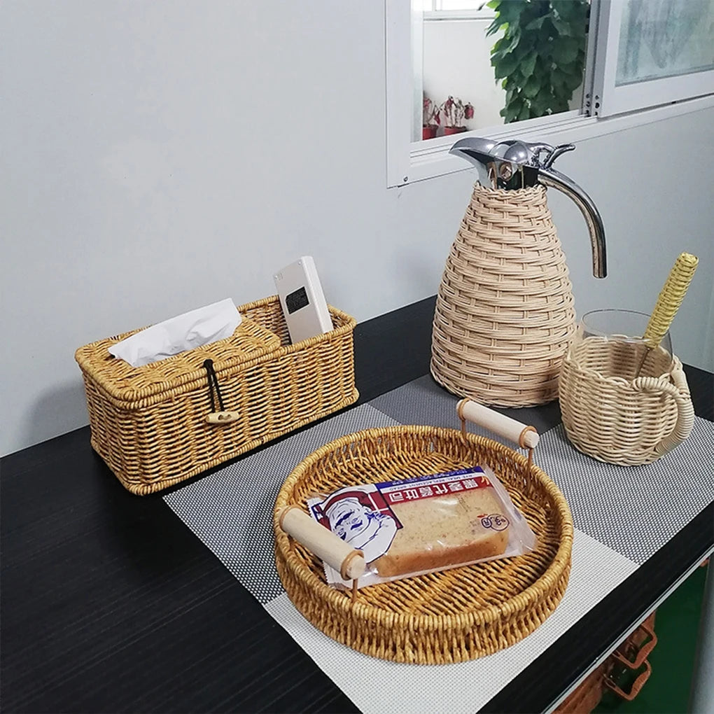 Serve Tea In Style Elegant Rattan Thermos Tea Carafe Safety And Reliable Coffee Thermal Carafe