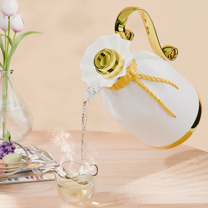 Light Luxury Red Liner Plastic Thermos Flask 1L Home Long-lasting Thermos Flask for 48 Hours