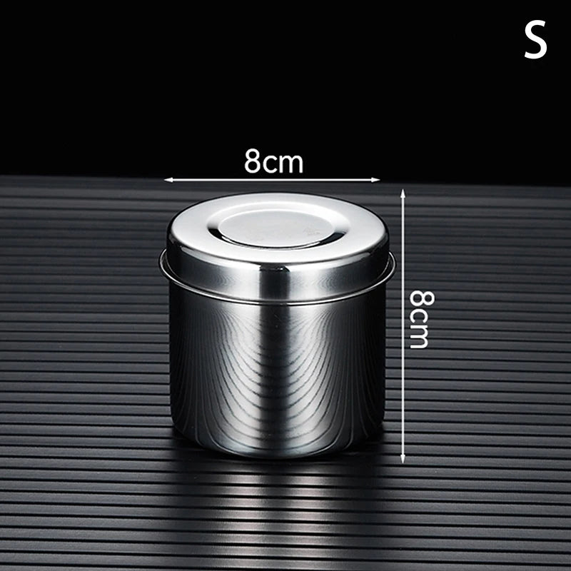201 Stainless Steel Food Storage Tank With Lid Sealed Tea Container Canteen Portable Organizer Bottle Jar Sundries Storage Box