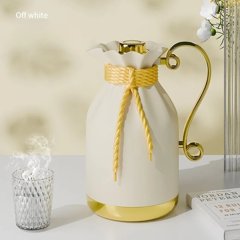 Light Luxury Red Liner Plastic Thermos Flask 1L Home Long-lasting Thermos Flask for 48 Hours