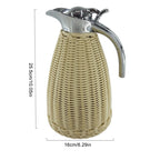 Serve Tea In Style Elegant Rattan Thermos Tea Carafe Safety And Reliable Coffee Thermal Carafe