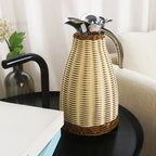 2L Rattan Insulation Pot Tea Coffee Thermos Stainless Steel Liner Vacuum Insulation Bottle Household Large Capacity Thermos WW