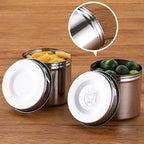 201 Stainless Steel Food Storage Tank With Lid Sealed Tea Container Canteen Portable Organizer Bottle Jar Sundries Storage Box