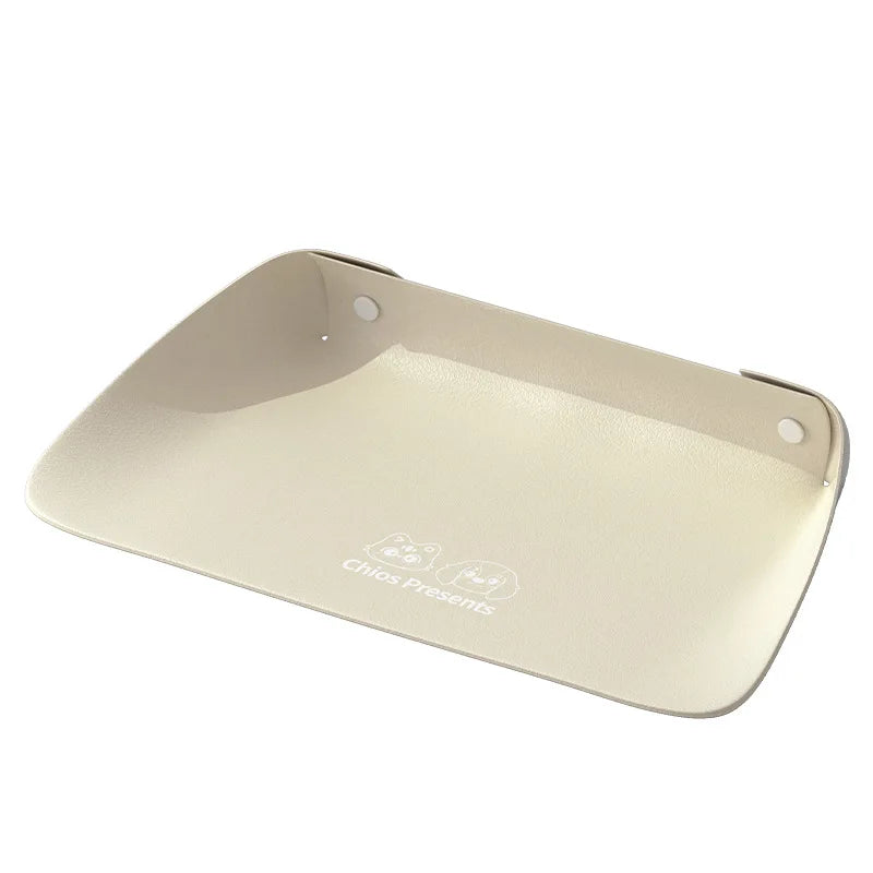 Leather Pet Placemat, Cat Bowl Mat, Semi-enclosed Thickened Anti-slip, Waterproof and Oil-proof Cat and Dog Mat