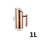 Golden gold Stainless Steel Ice Cold Freeze Water Pot Kettle wine BEER JAR Bar Fruit Juice Pitchers Red Wine Divider Containers