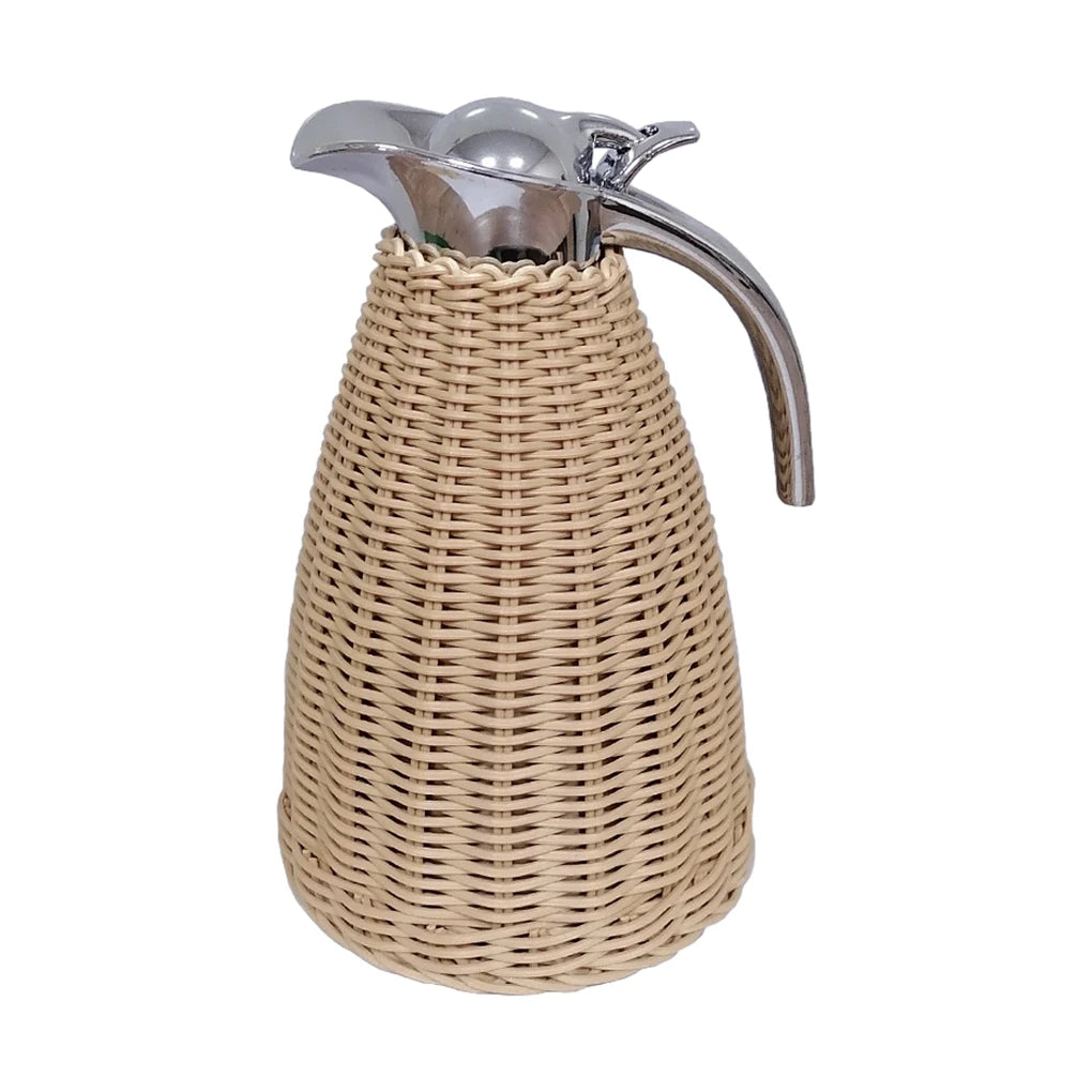 Serve Tea In Style Elegant Rattan Thermos Tea Carafe Safety And Reliable Coffee Thermal Carafe