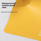 Leather Pet Placemat, Cat Bowl Mat, Semi-enclosed Thickened Anti-slip, Waterproof and Oil-proof Cat and Dog Mat