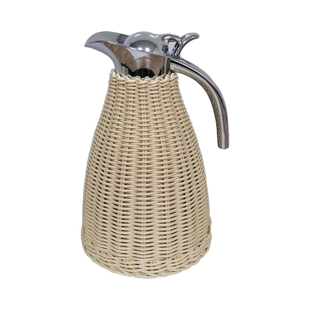 Serve Tea In Style Elegant Rattan Thermos Tea Carafe Safety And Reliable Coffee Thermal Carafe
