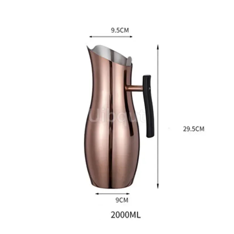 Golden gold Stainless Steel Ice Cold Freeze Water Pot Kettle wine BEER JAR Bar Fruit Juice Pitchers Red Wine Divider Containers