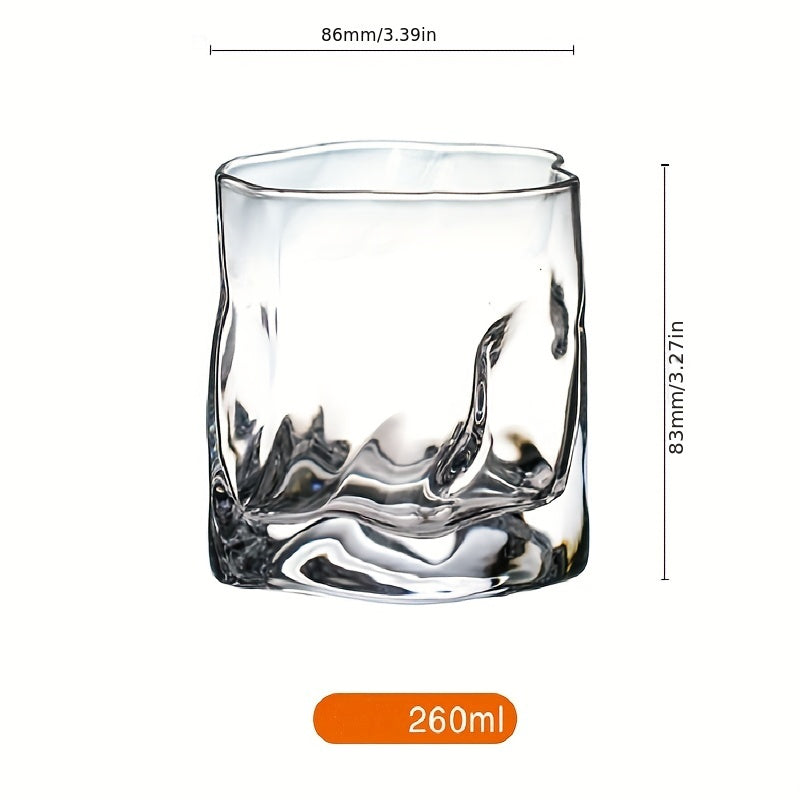 1pc Edo Design Whiskey Glass - Unique Irregular Faceted Crystal Artwork, Clear Wine Glass, Whisky Tumbler, Cocktail Glass - Perfect for Bars, Pubs, Clubs, Restaurants, Home Use, Summer Gatherings, and Outdoor Events, Inspired